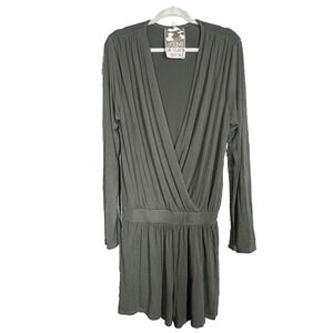 Young Fabulous & Broke Howell Romper Women Large Olive Green Faux Wrap Jumpshort